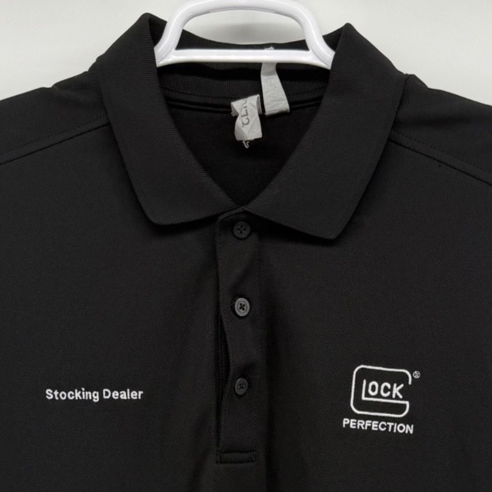 Clique Glock Perfection Stocking Dealer Black Polo Shirt Mens XL Performance Tee